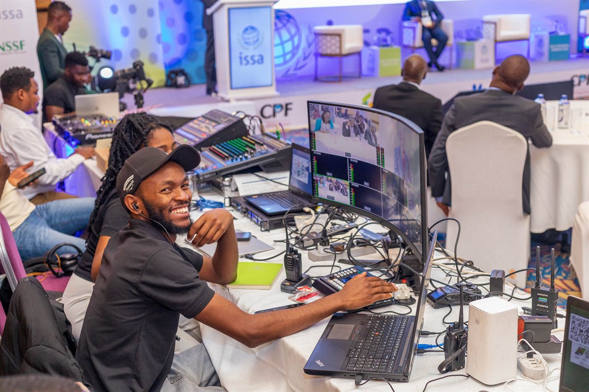 GDC production crew operating audio and video equipment at the ISSA Technical Seminar