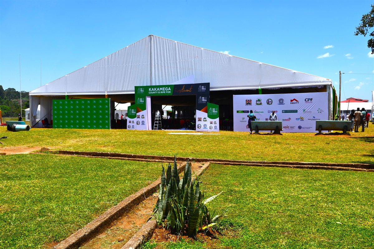KAIICO 2024 conference marquee and branded entrance in Kakamega