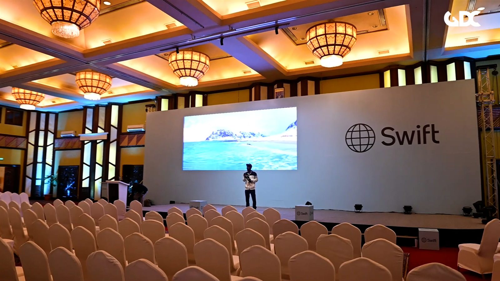 Swift Connect Africa conference stage and projection screen in Nairobi
